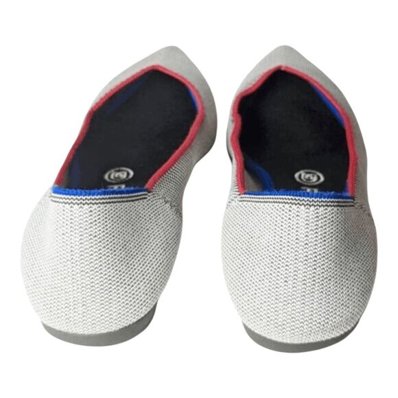 ROTHY'S The Point 'Grey Red Piping' Flats Size 8 - Picture 6 of 10